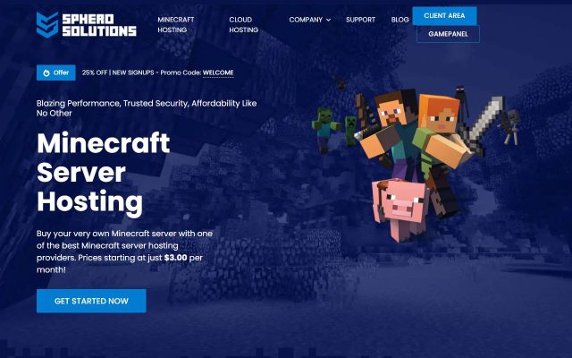 Screenshot of the Sphero Solutions homepage